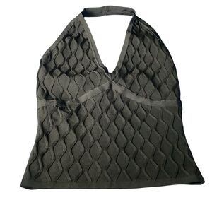 NWT GUESS Textured Halter Top Black Women’s size XS
